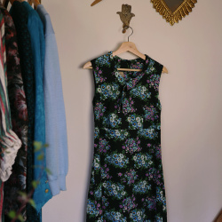 Groovy Floral 70's Mini Vintage Dress | S