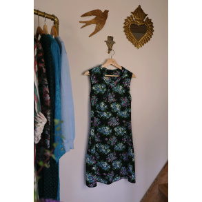 Groovy Floral 70's Mini Vintage Dress | S