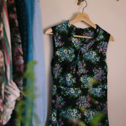 Groovy Floral 70's Mini Vintage Dress | S