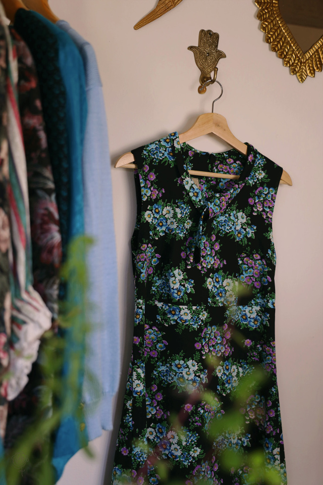 Groovy Floral 70's Mini Vintage Dress | S