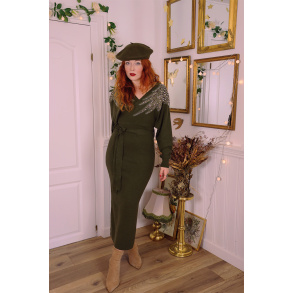 Wing Khaki Sweater Dress 