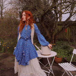 Amara Blue Floral Boho Dress 