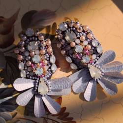 Ary White Paillettes Earrings