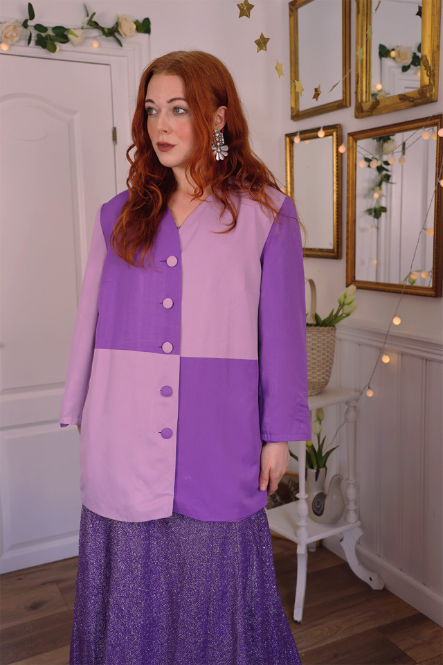 Block Purple Vintage Blazer | L