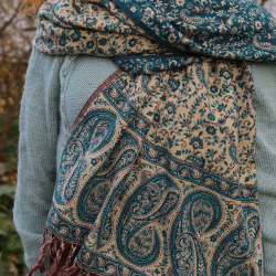 Blossom Teal Scarf &amp; Blanket 