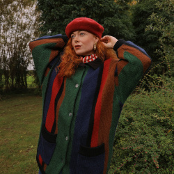 Bold Striped Vintage Cardigan Jacket | L/XL