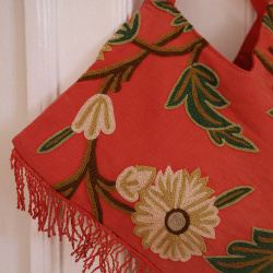 Bright Pink Embroidered Recycled Bag