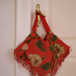 Bright Pink Embroidered Recycled Bag