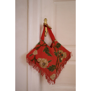 Bright Pink Embroidered Recycled Bag