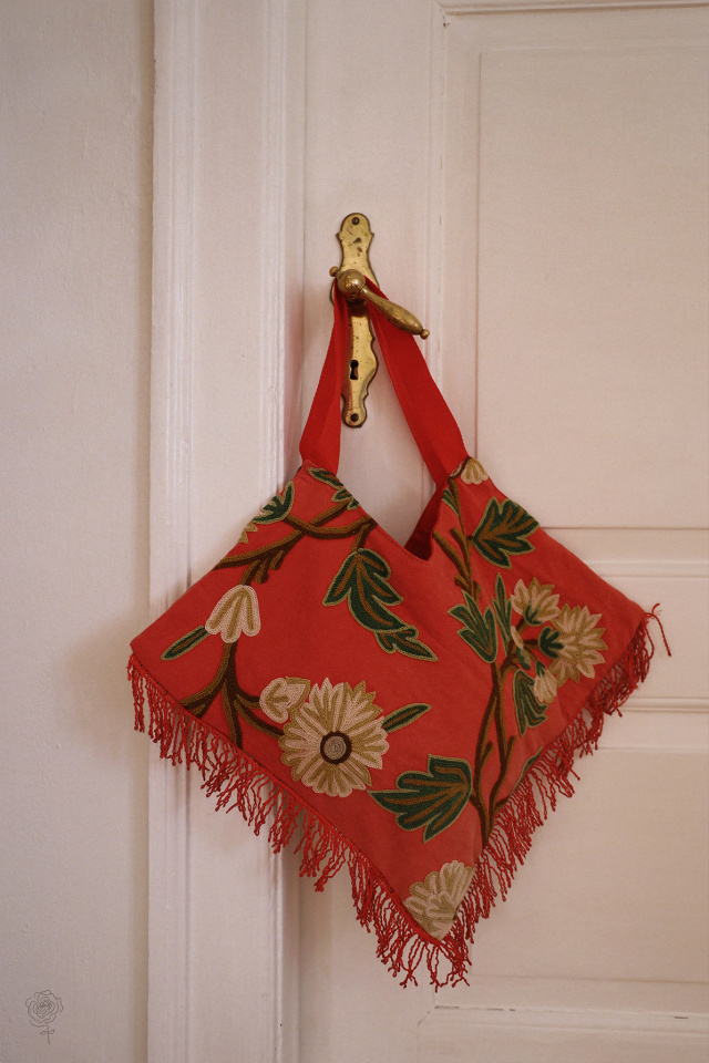 Bright Pink Embroidered Recycled Bag