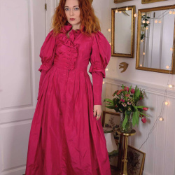 Bright Pink Victorian Maxi Dress | S