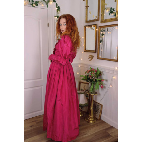 Bright Pink Victorian Maxi Dress | S