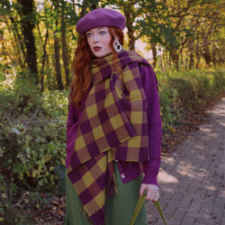 Brit Checkered Poncho &amp; Scarf 