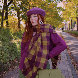 Brit Checkered Poncho &amp; Scarf 