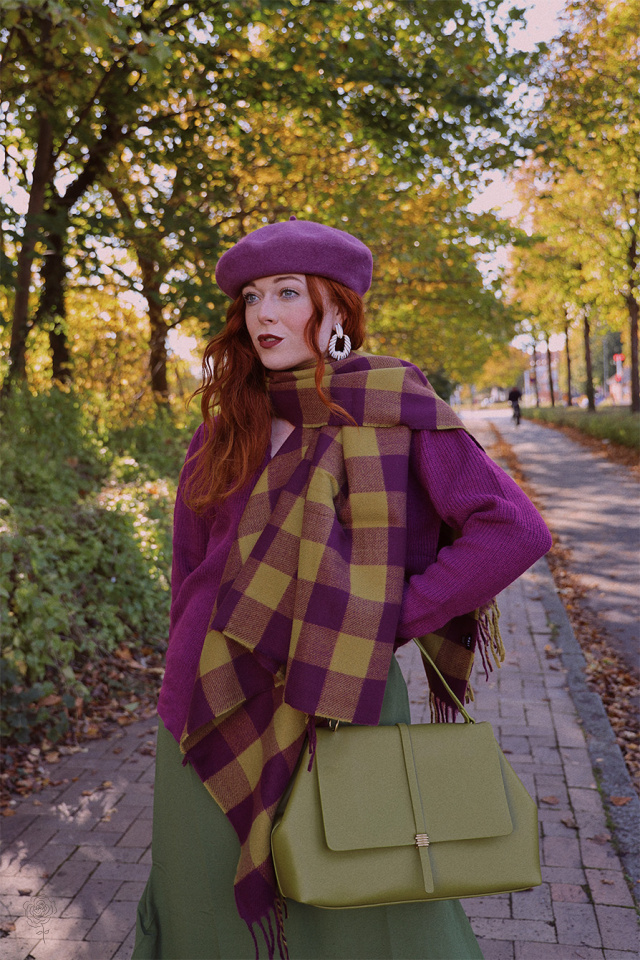 Brit Checkered Poncho &amp; Scarf 
