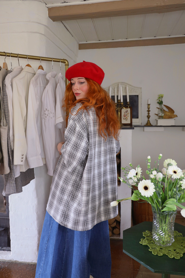 Comfy Grey Plaid Vintage Shirt | XXL