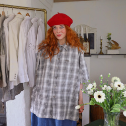 Comfy Grey Plaid Vintage Shirt | XXL