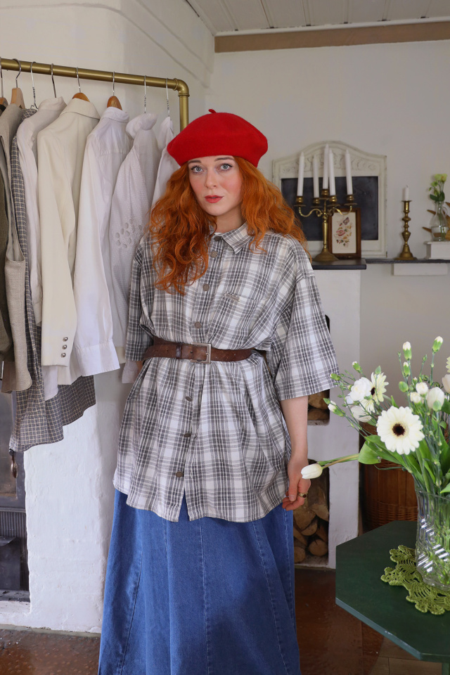 Comfy Grey Plaid Vintage Shirt | XXL