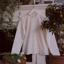 Cream Cotton Spring Blouse 