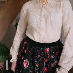 Pink Roses Vintage Skirt | S