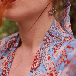 Cute Dangle Flower Heart Earrings