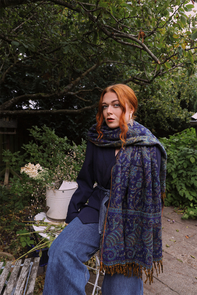 Devoted Blue Scarf &amp; Blanket 