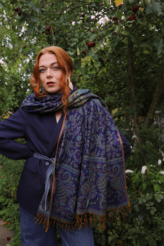 Devoted Blue Scarf &amp; Blanket 