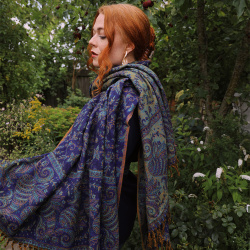 Devoted Blue Scarf &amp; Blanket 