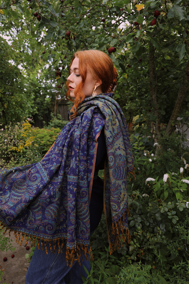 Devoted Blue Scarf &amp; Blanket 