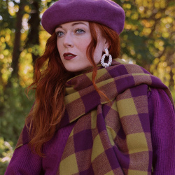 Dusty Plum Wool Beret 