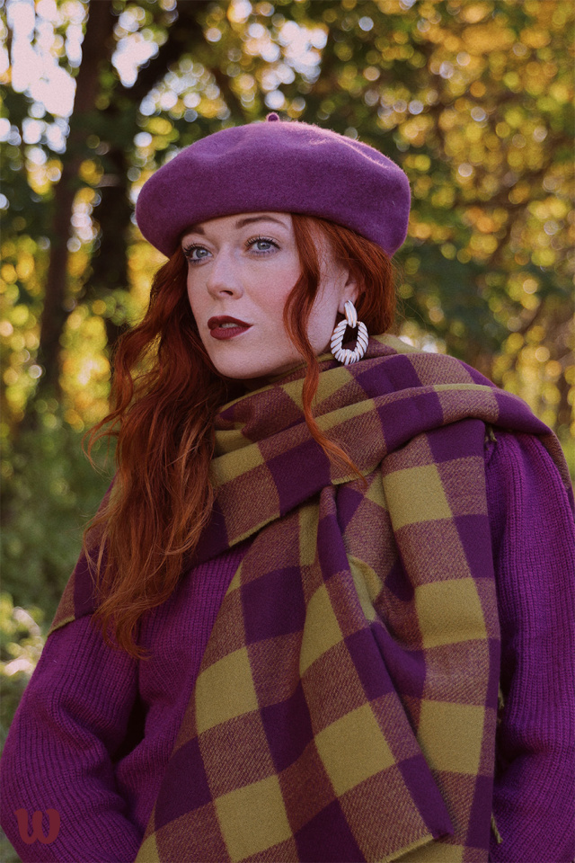 Dusty Plum Wool Beret 