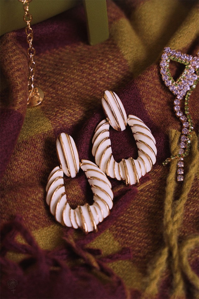 Dolly White Enamel Earrings