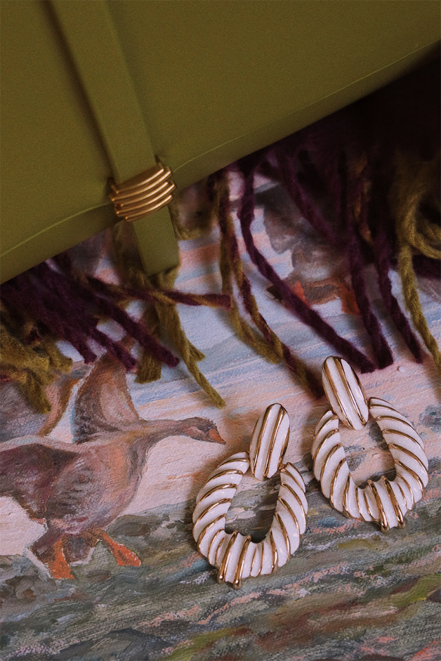 Dolly White Enamel Earrings