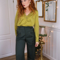 Elegant Olive Green Blouse