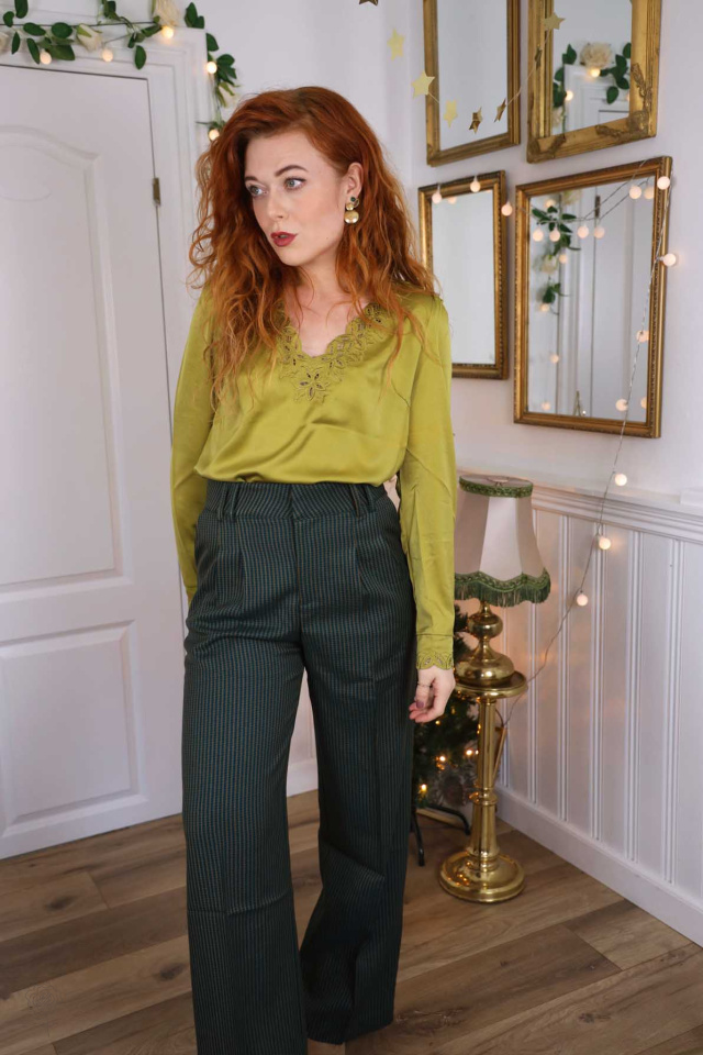 Elegant Olive Green Blouse