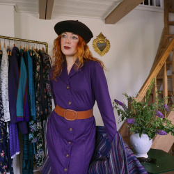 Elegantly Comfy Vintage Autumn Dress | M