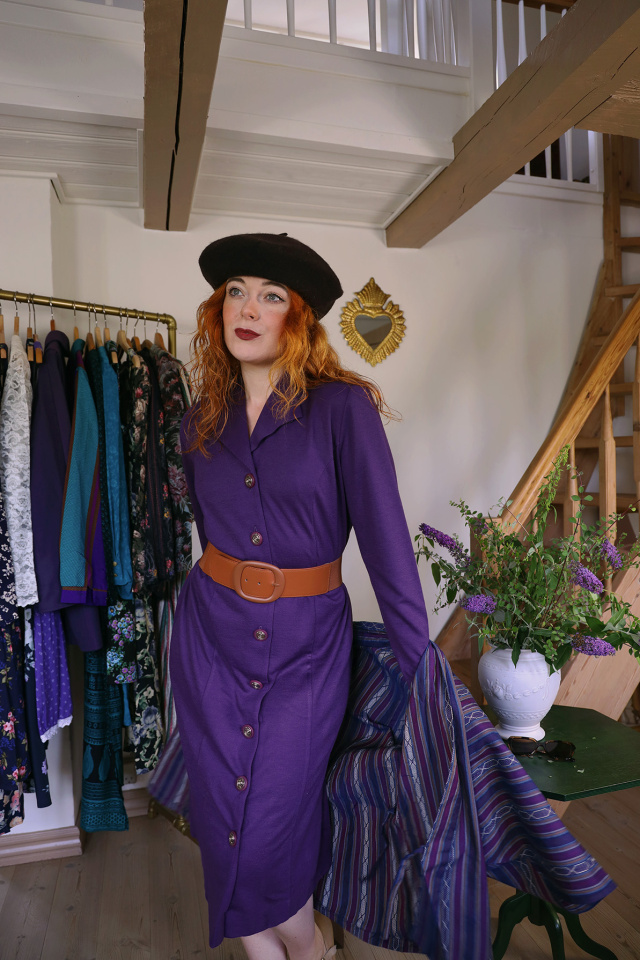 Elegantly Comfy Vintage Autumn Dress | M