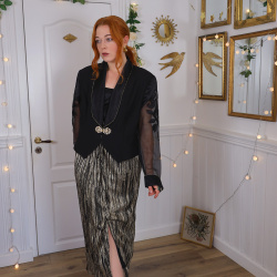 Festive Black Vintage Jacket | L/XL