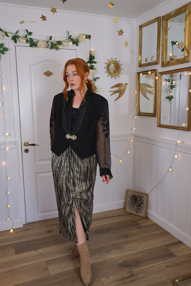 Festive Black Vintage Jacket | L/XL