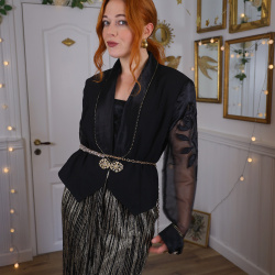 Festive Black Vintage Jacket | L/XL