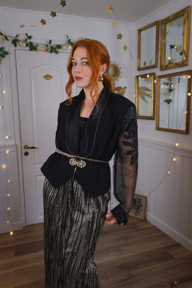 Festive Black Vintage Jacket | L/XL