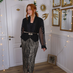 Festive Black Vintage Jacket | L/XL