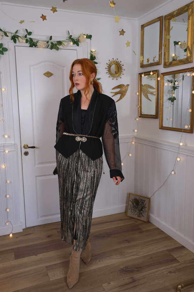 Festive Black Vintage Jacket | L/XL