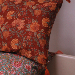Elegantly Red Floral Pillow Cover 