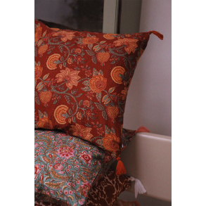 Elegantly Red Floral Pillow Cover 
