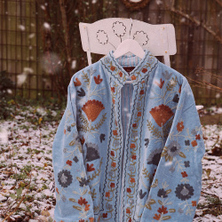 Frosty Floral Velvet Jacket | S-L