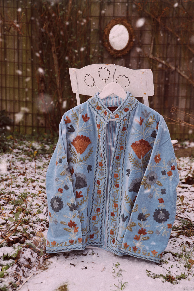 Frosty Floral Velvet Jacket | S-L