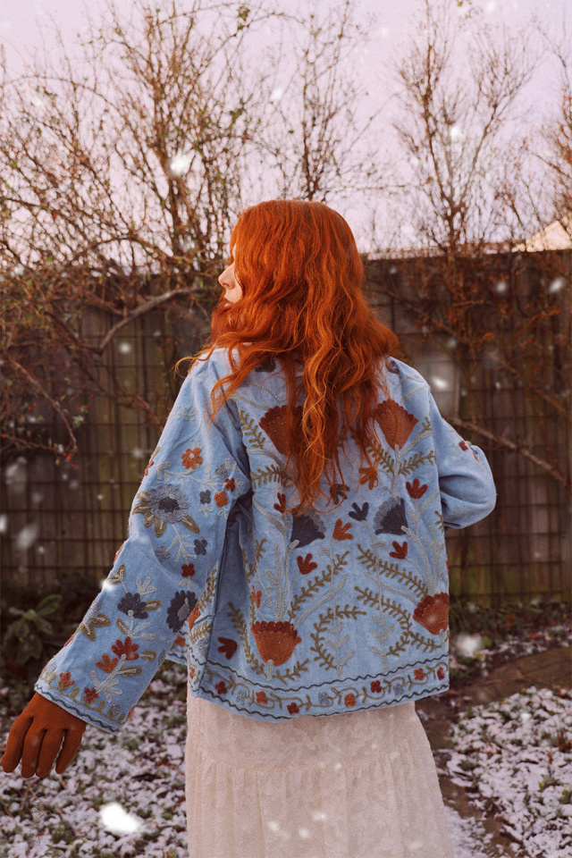 Frosty Floral Velvet Jacket | S-L