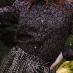 Black Golden Floral Blouse 