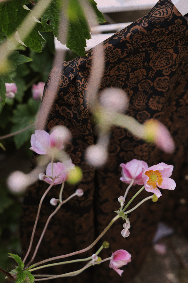 Black Golden Floral Blouse 